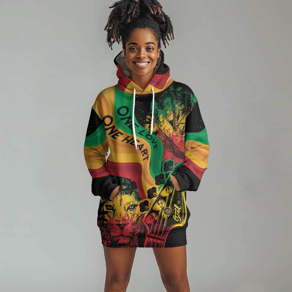 Reggae Day Hoodie Dress One Love One Heart