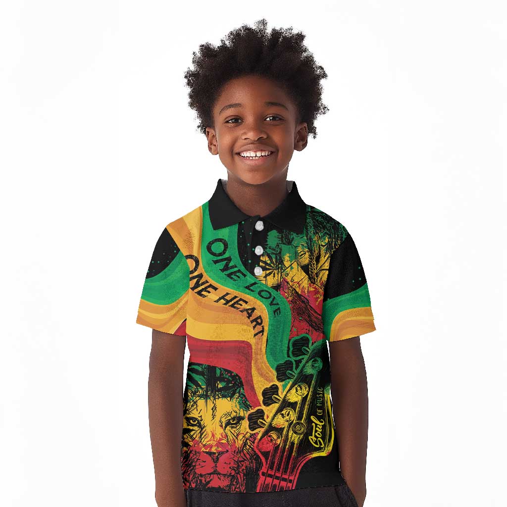 Reggae Day Kid Polo Shirt One Love One Heart