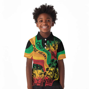 Reggae Day Kid Polo Shirt One Love One Heart