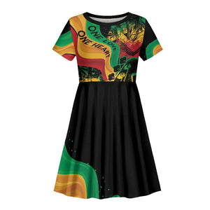 Reggae Day Kid Short Sleeve Dress One Love One Heart