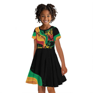 Reggae Day Kid Short Sleeve Dress One Love One Heart