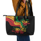 Reggae Day Leather Tote Bag One Love One Heart