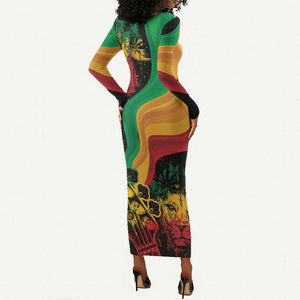 Reggae Day Long Sleeve Bodycon Dress One Love One Heart