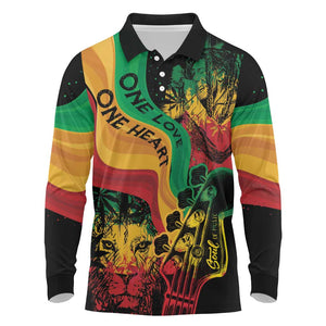 Reggae Day Long Sleeve Polo Shirt One Love One Heart