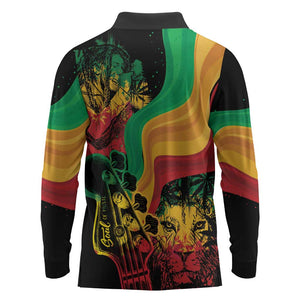 Reggae Day Long Sleeve Polo Shirt One Love One Heart