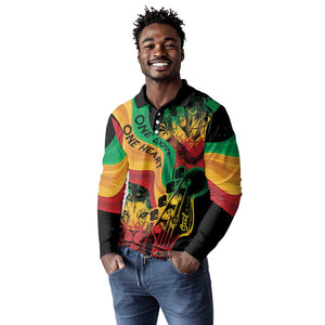 Reggae Day Long Sleeve Polo Shirt One Love One Heart