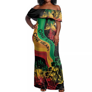 Reggae Day Off Shoulder Maxi Dress One Love One Heart