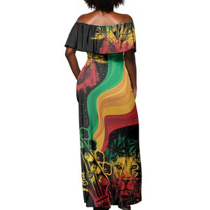 Reggae Day Off Shoulder Maxi Dress One Love One Heart