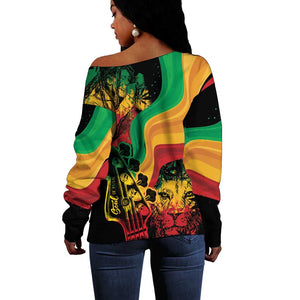 Reggae Day Off Shoulder Sweater One Love One Heart