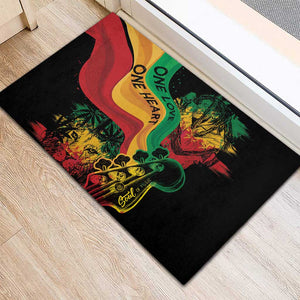 Reggae Day Rubber Doormat One Love One Heart