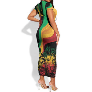 Reggae Day Short Sleeve Bodycon Dress One Love One Heart