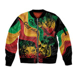 Reggae Day Sleeve Zip Bomber Jacket One Love One Heart