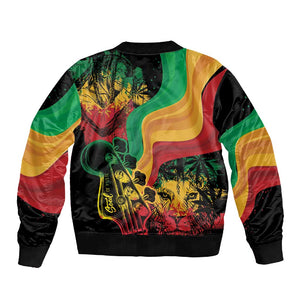 Reggae Day Sleeve Zip Bomber Jacket One Love One Heart