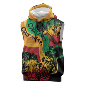 Reggae Day Sleeveless Hoodie One Love One Heart - African Pride