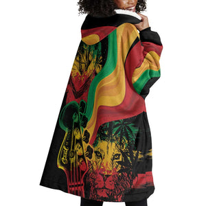 Reggae Day Wearable Blanket Hoodie One Love One Heart