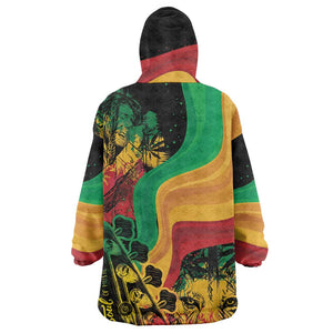 Reggae Day Wearable Blanket Hoodie One Love One Heart