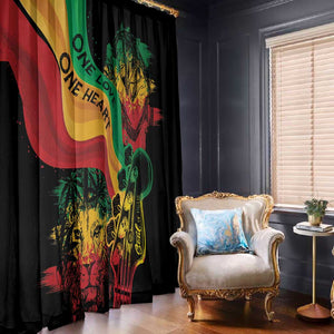 Reggae Day Window Curtain One Love One Heart