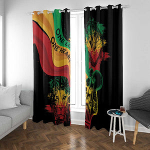 Reggae Day Window Curtain One Love One Heart