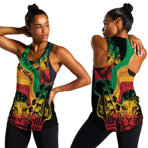 Reggae Day Women Racerback Tank One Love One Heart