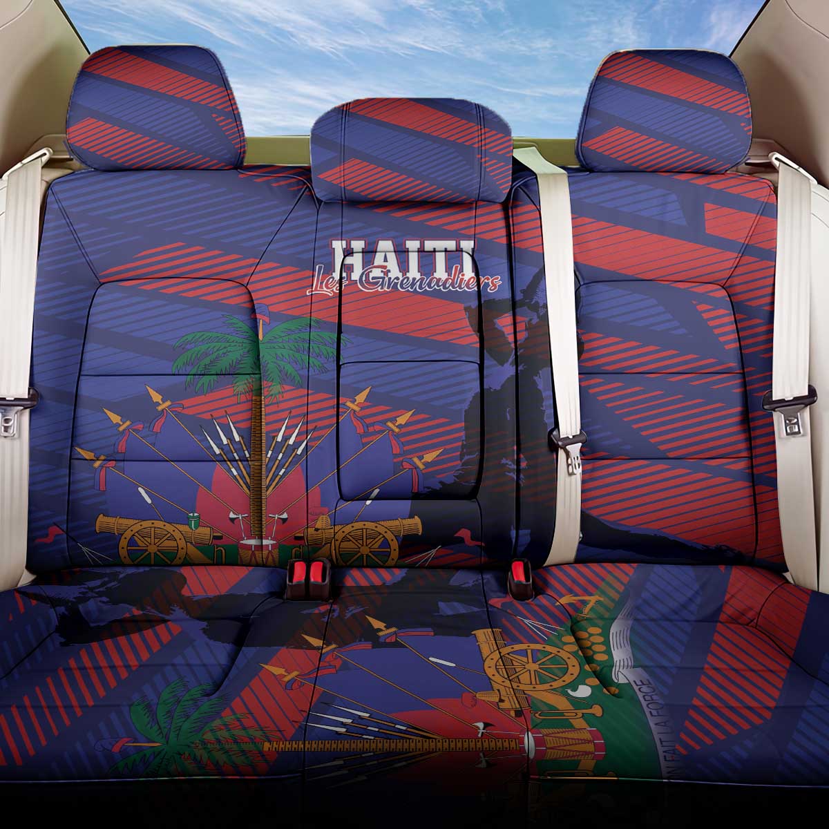 Afro-Haiti Football Les Grenadiers Back Car Seat Cover Echoes of History - African Pride