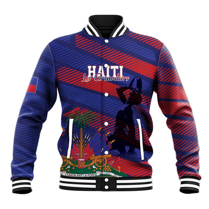 Afro-Haiti Football Personalized Les Grenadiers Baseball Jacket Echoes of History - African Pride