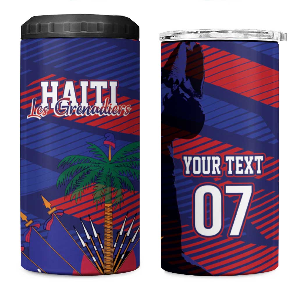 Afro-Haiti Football Personalized Les Grenadiers 4 in 1 Can Cooler Tumbler Echoes of History - African Pride