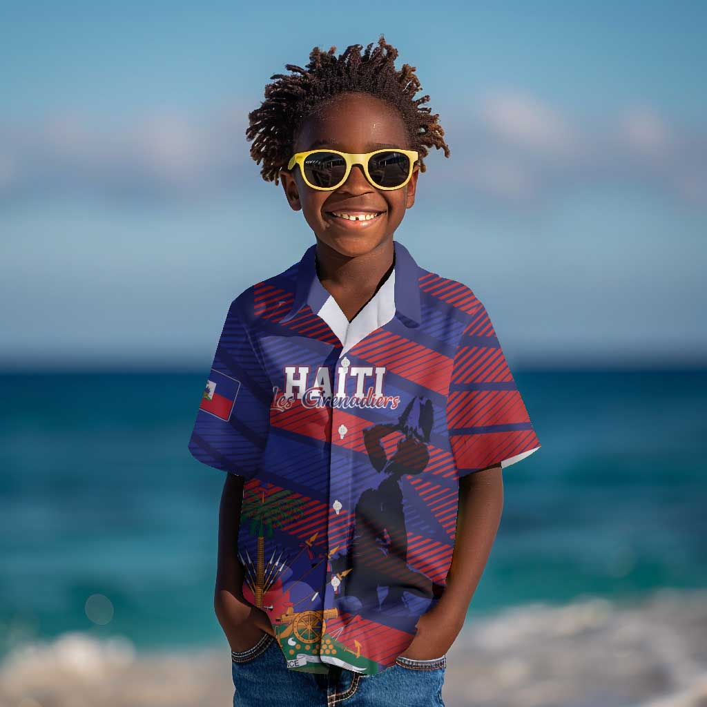 Afro-Haiti Football Personalized Les Grenadiers Kid Hawaiian Shirt Echoes of History LT7