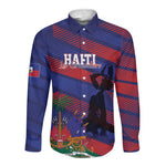 Afro-Haiti Football Personalized Les Grenadiers Long Sleeve Button Shirt Echoes of History - African Pride