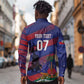 Afro-Haiti Football Personalized Les Grenadiers Long Sleeve Button Shirt Echoes of History - African Pride