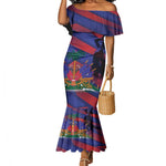 Afro-Haiti Football Personalized Les Grenadiers Mermaid Dress Echoes of History LT7