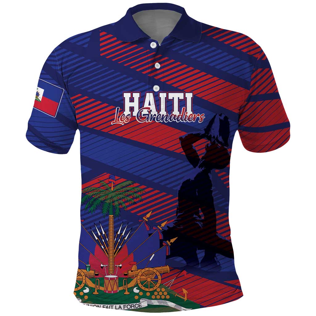 Afro-Haiti Football Personalized Les Grenadiers Polo Shirt Echoes of History LT7