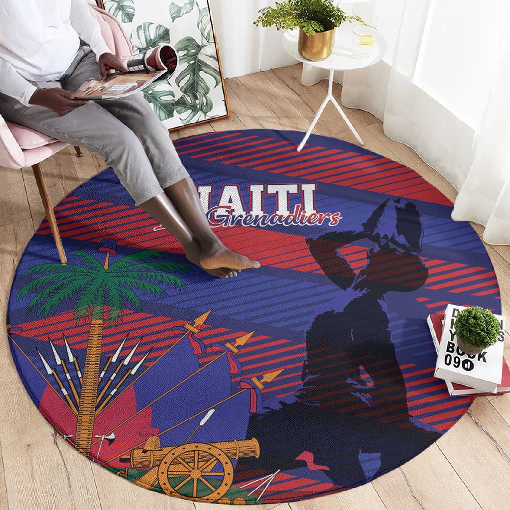Afro-Haiti Football Les Grenadiers Round Carpet Echoes of History - African Pride