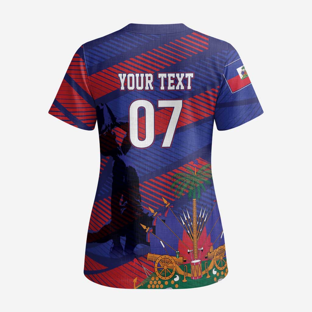 Afro-Haiti Football Personalized Les Grenadiers Scrub Top Echoes of History - African Pride