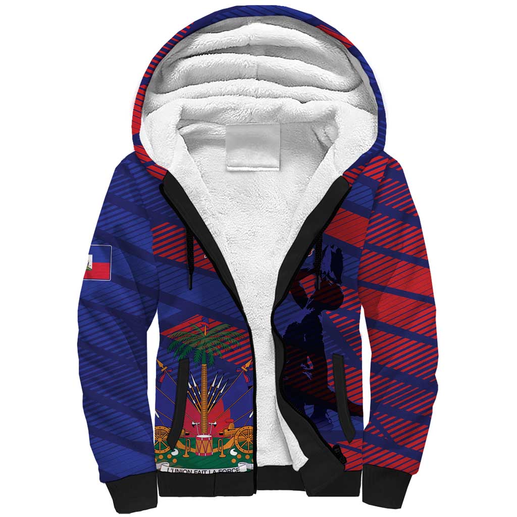 Afro-Haiti Football Personalized Les Grenadiers Sherpa Hoodie Echoes of History - African Pride