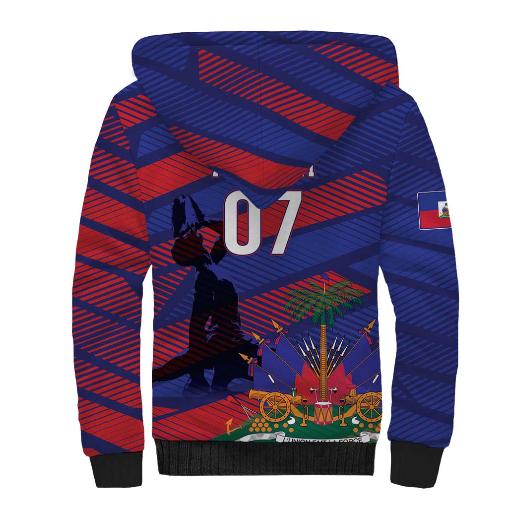 Afro-Haiti Football Personalized Les Grenadiers Sherpa Hoodie Echoes of History - African Pride