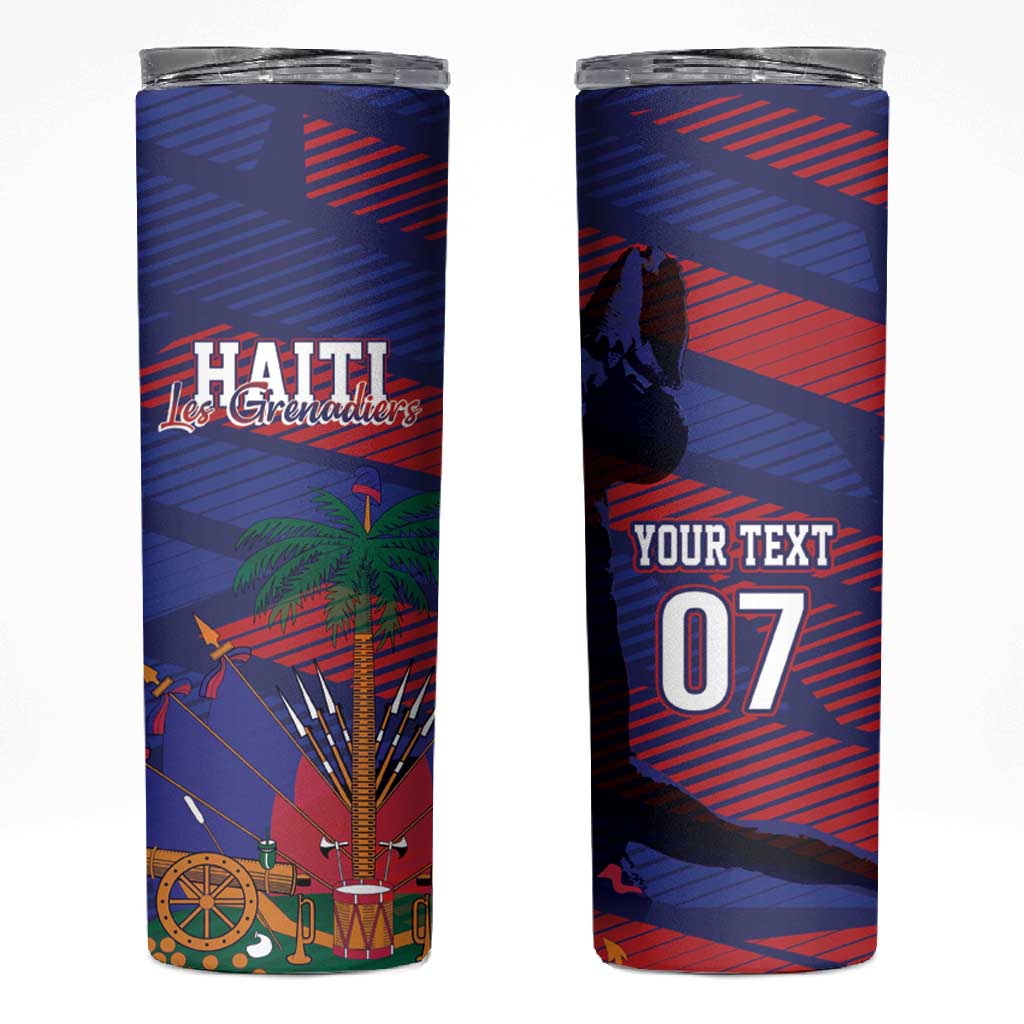 Afro-Haiti Football Personalized Les Grenadiers Skinny Tumbler Echoes of History - African Pride