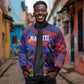 Afro-Haiti Football Personalized Les Grenadiers Sleeve Zip Bomber Jacket Echoes of History - African Pride