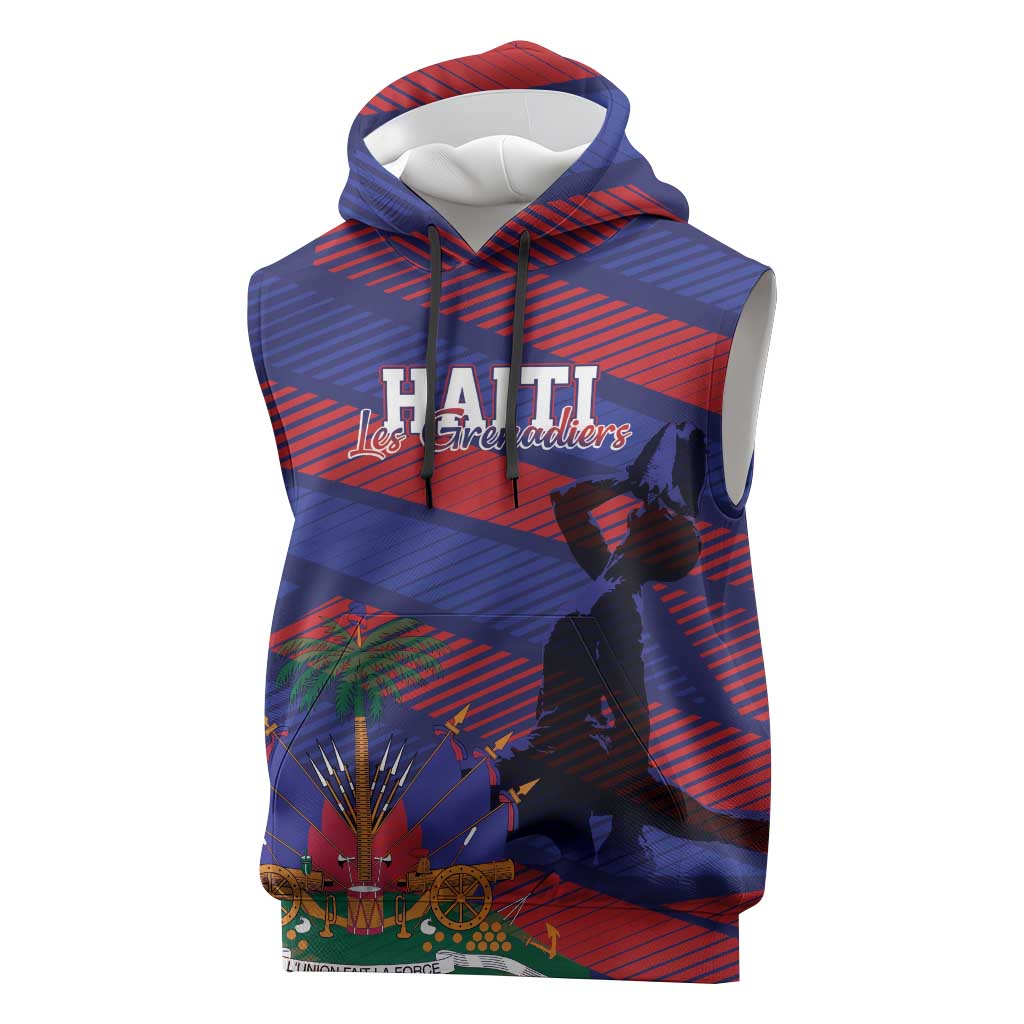 Afro-Haiti Football Personalized Les Grenadiers Sleeveless Hoodie Echoes of History - African Pride