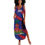 Afro-Haiti Football Personalized Les Grenadiers Summer Maxi Dress Echoes of History LT7
