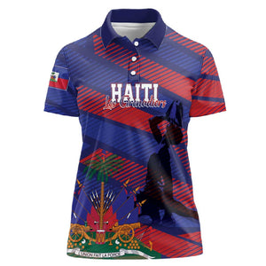 Afro-Haiti Football Personalized Les Grenadiers Women Polo Shirt Echoes of History LT7