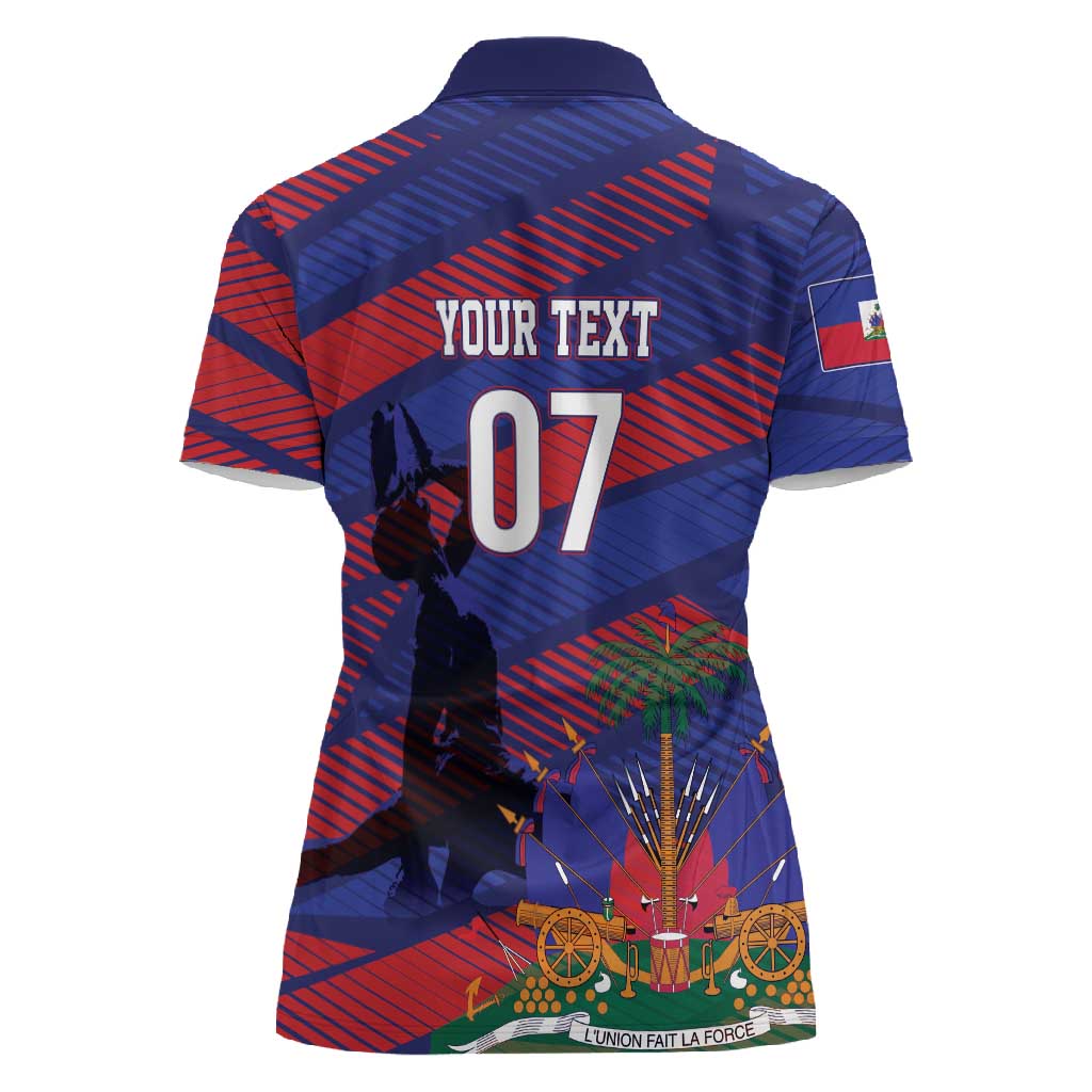 Afro-Haiti Football Personalized Les Grenadiers Women Polo Shirt Echoes of History LT7