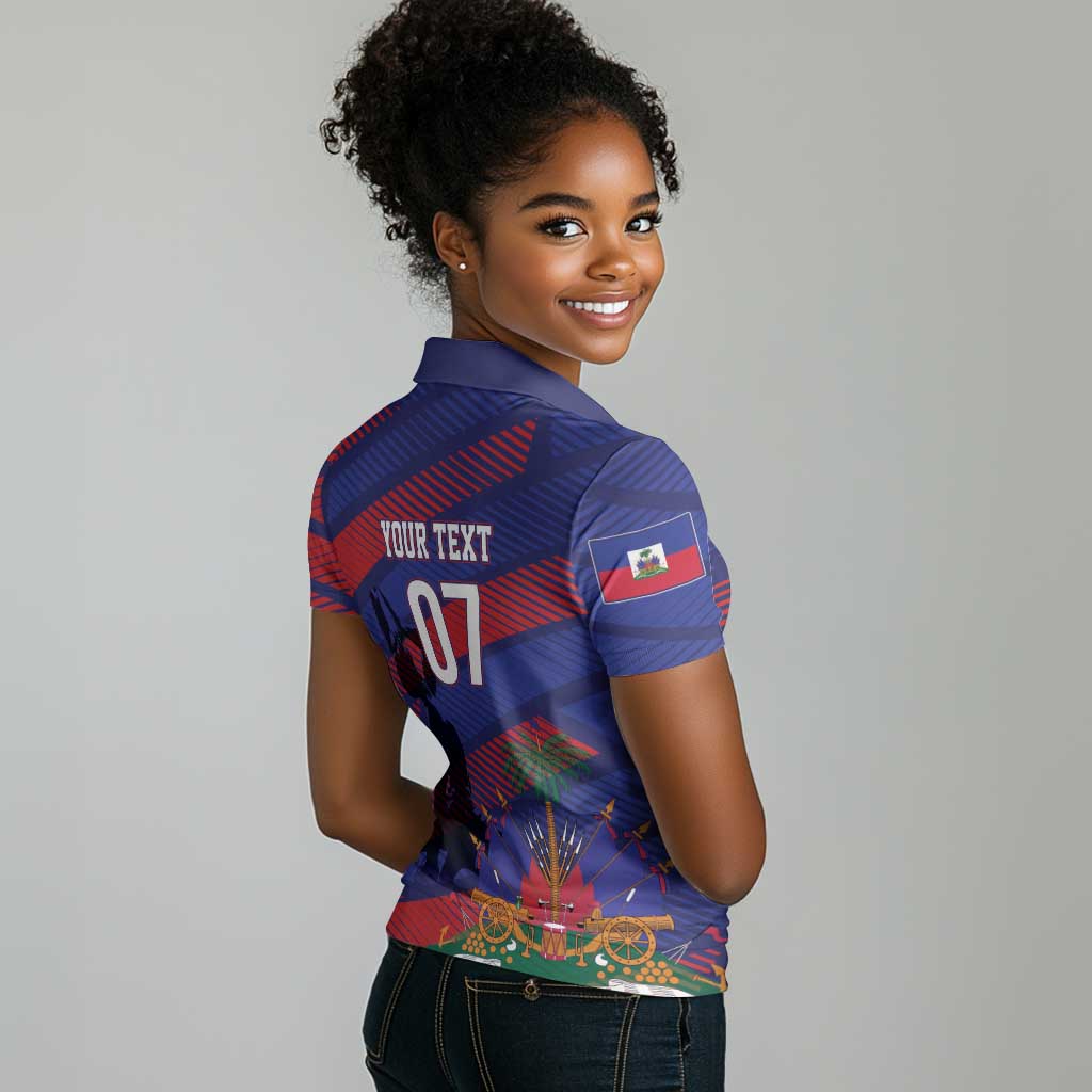 Afro-Haiti Football Personalized Les Grenadiers Women Polo Shirt Echoes of History LT7