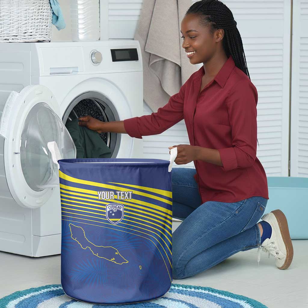 Afro-Curacao Football Custom Laundry Basket Korsou Blue Wave - Making History - African Pride