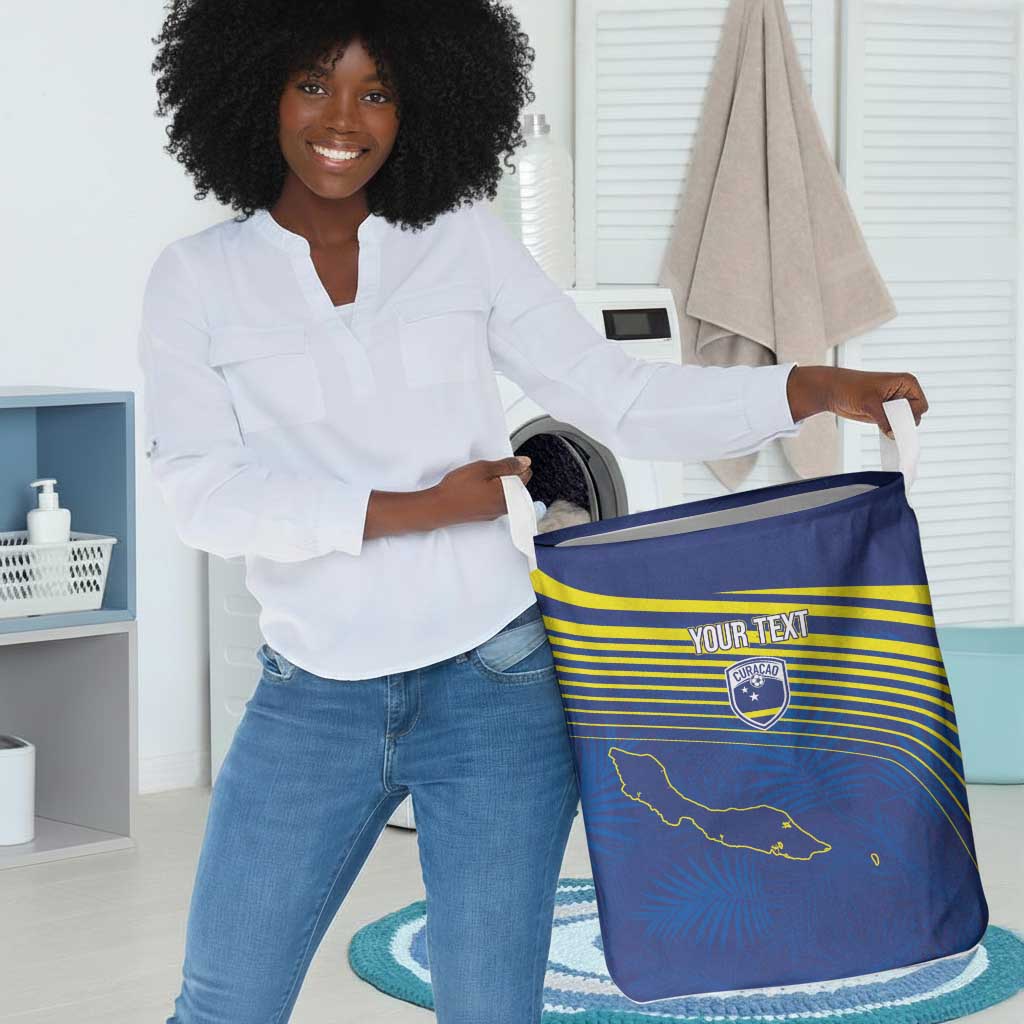 Afro-Curacao Football Custom Laundry Basket Korsou Blue Wave - Making History - African Pride