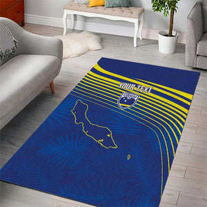 Afro-Curacao Football Custom Area Rug Korsou Blue Wave - Making History - African Pride