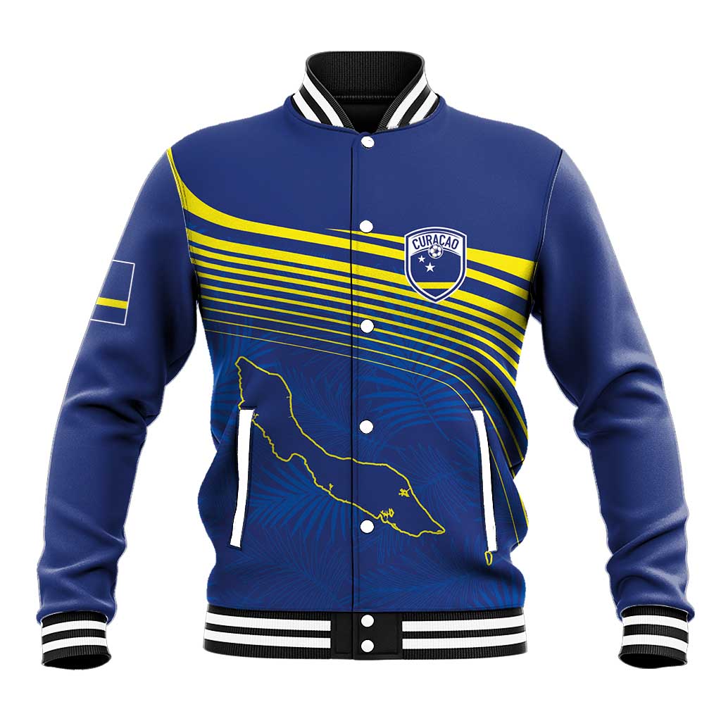 Afro-Curacao Football Custom Baseball Jacket Korsou Blue Wave - Making History - African Pride