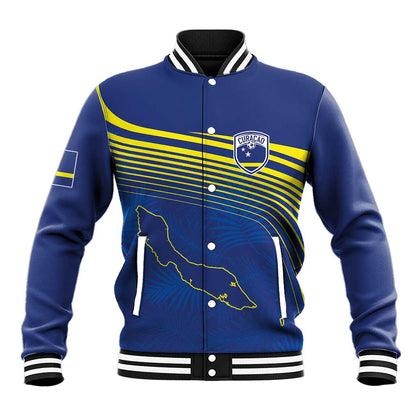Afro-Curacao Football Custom Baseball Jacket Korsou Blue Wave - Making History - African Pride