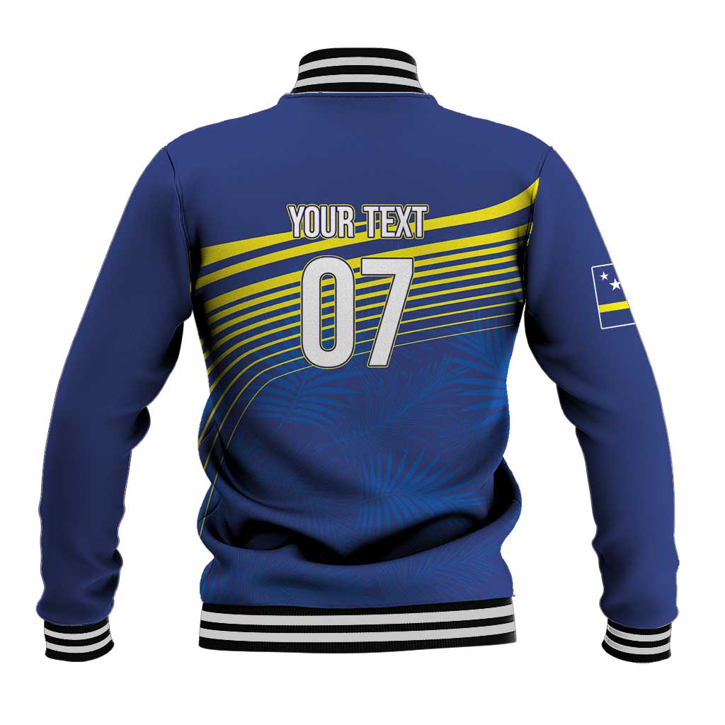 Afro-Curacao Football Custom Baseball Jacket Korsou Blue Wave - Making History - African Pride