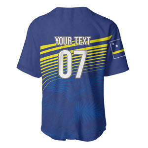 Afro-Curacao Football Custom Baseball Jersey Korsou Blue Wave - Making History LT7