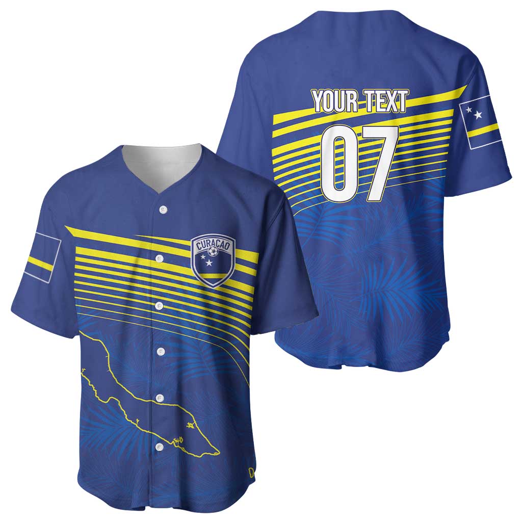 Afro-Curacao Football Custom Baseball Jersey Korsou Blue Wave - Making History LT7